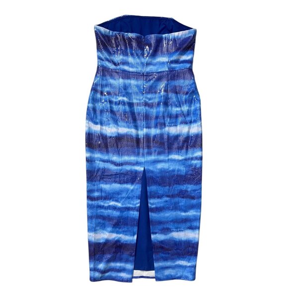 Runaway The Label‎ Malibu Allover Sequin Midi Dress Ocean Blue Size XXL - Picture 2 of 14